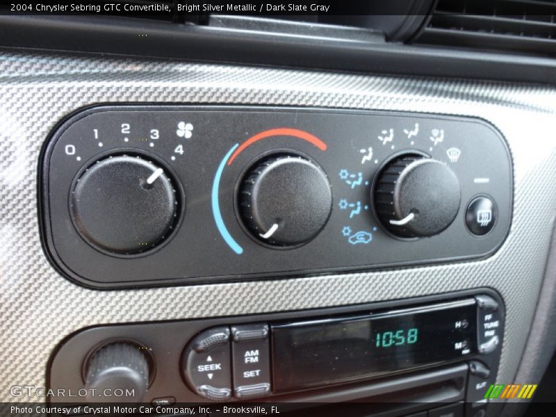 Controls of 2004 Sebring GTC Convertible