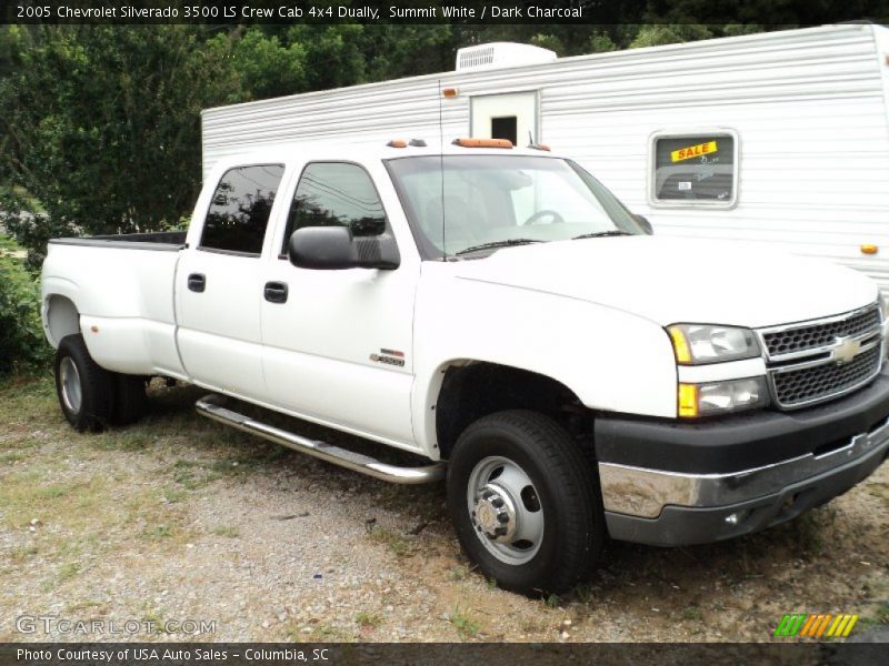 Summit White / Dark Charcoal 2005 Chevrolet Silverado 3500 LS Crew Cab 4x4 Dually
