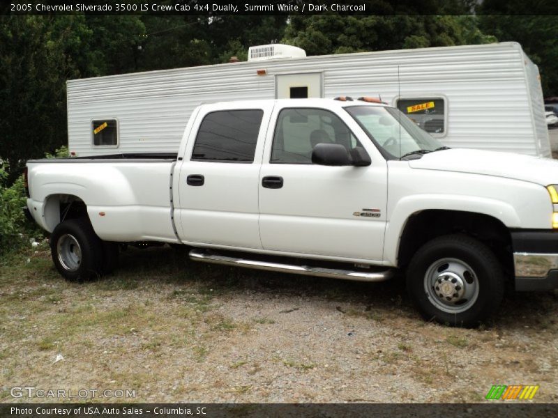 Summit White / Dark Charcoal 2005 Chevrolet Silverado 3500 LS Crew Cab 4x4 Dually