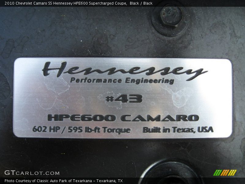  2010 Camaro SS Hennessey HPE600 Supercharged Coupe Logo