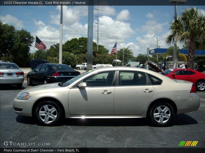 Gold Mist Metallic / Neutral 2010 Chevrolet Impala LS