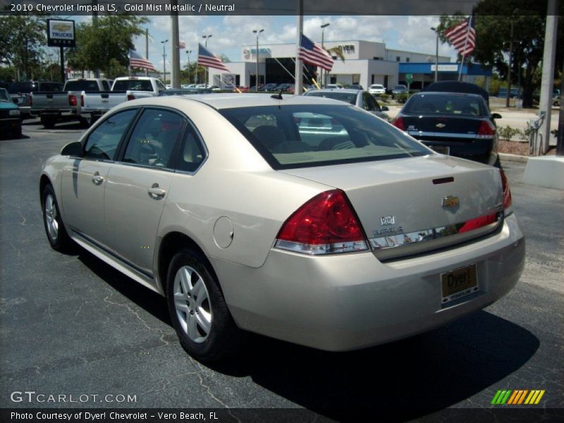 Gold Mist Metallic / Neutral 2010 Chevrolet Impala LS