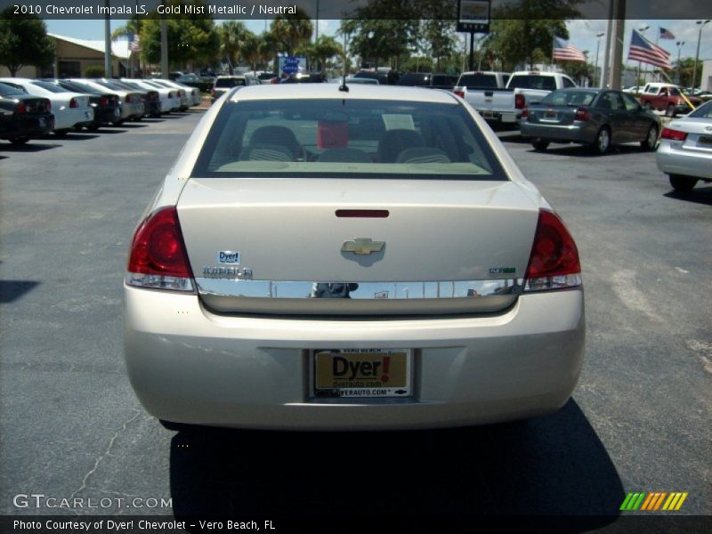 Gold Mist Metallic / Neutral 2010 Chevrolet Impala LS