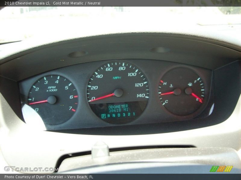 Gold Mist Metallic / Neutral 2010 Chevrolet Impala LS