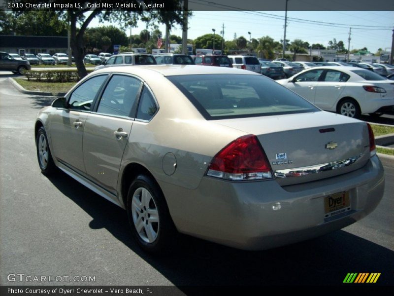 Gold Mist Metallic / Neutral 2010 Chevrolet Impala LS