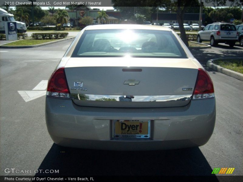 Gold Mist Metallic / Neutral 2010 Chevrolet Impala LS