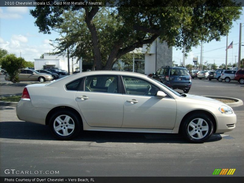 Gold Mist Metallic / Neutral 2010 Chevrolet Impala LS