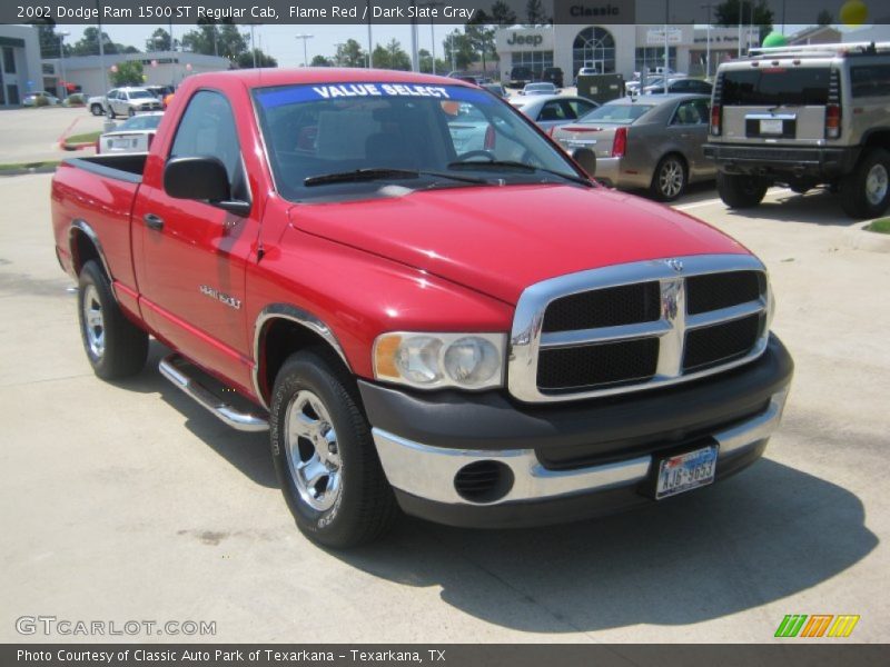 Flame Red / Dark Slate Gray 2002 Dodge Ram 1500 ST Regular Cab