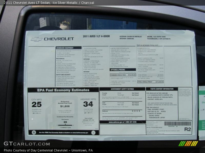 Ice Silver Metallic / Charcoal 2011 Chevrolet Aveo LT Sedan