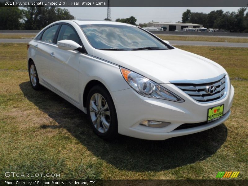 Pearl White / Camel 2011 Hyundai Sonata Limited 2.0T