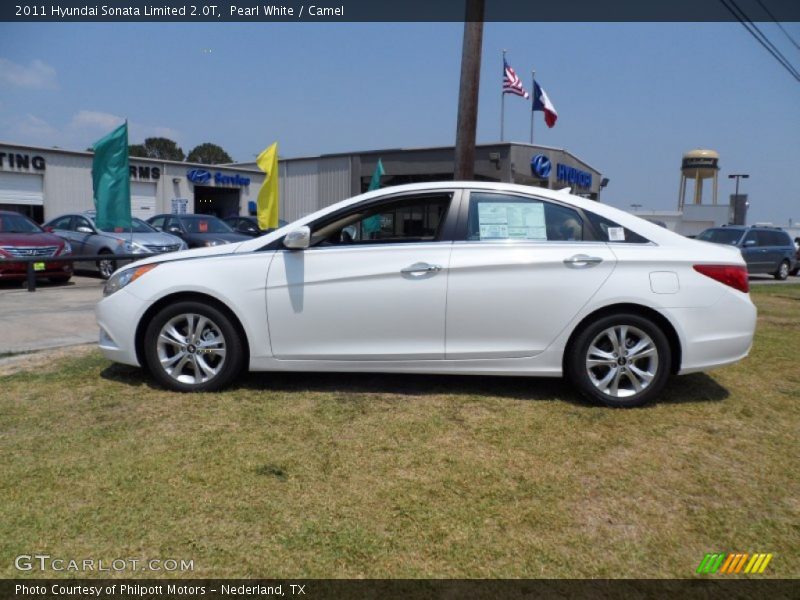 Pearl White / Camel 2011 Hyundai Sonata Limited 2.0T