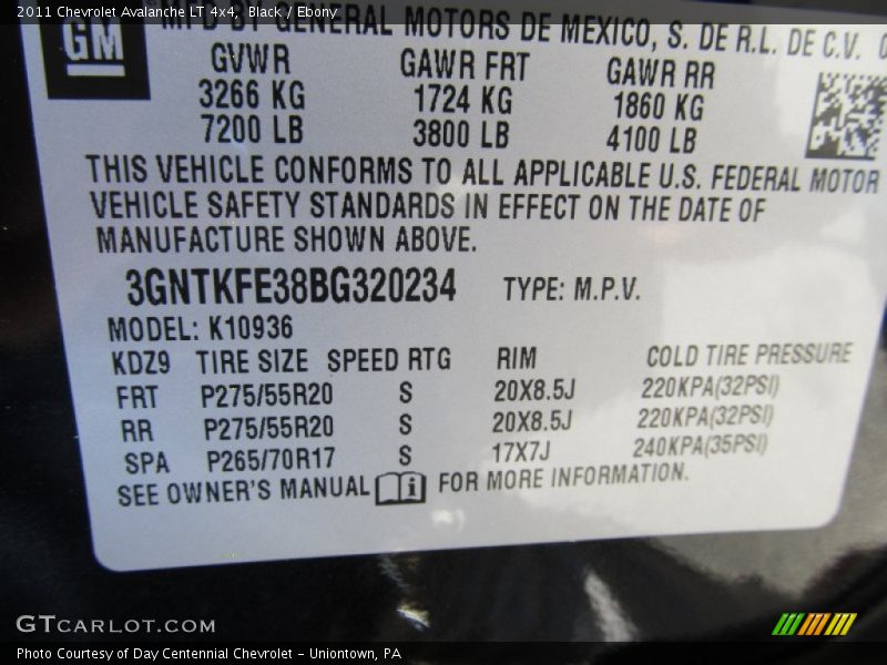 Black / Ebony 2011 Chevrolet Avalanche LT 4x4
