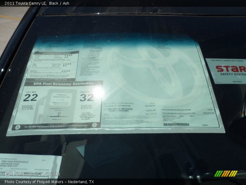Black / Ash 2011 Toyota Camry LE