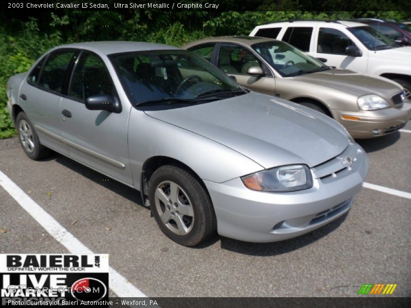 Ultra Silver Metallic / Graphite Gray 2003 Chevrolet Cavalier LS Sedan