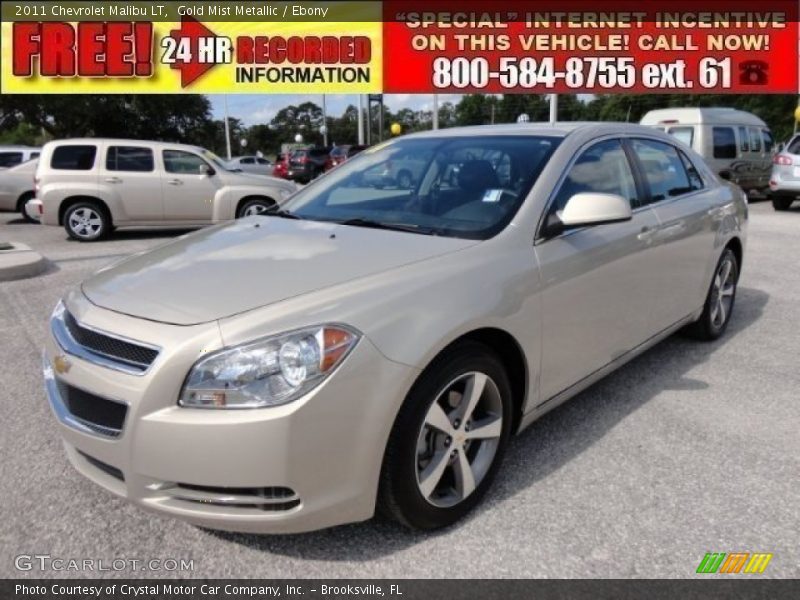 Gold Mist Metallic / Ebony 2011 Chevrolet Malibu LT