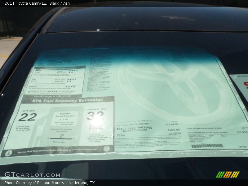 Black / Ash 2011 Toyota Camry LE