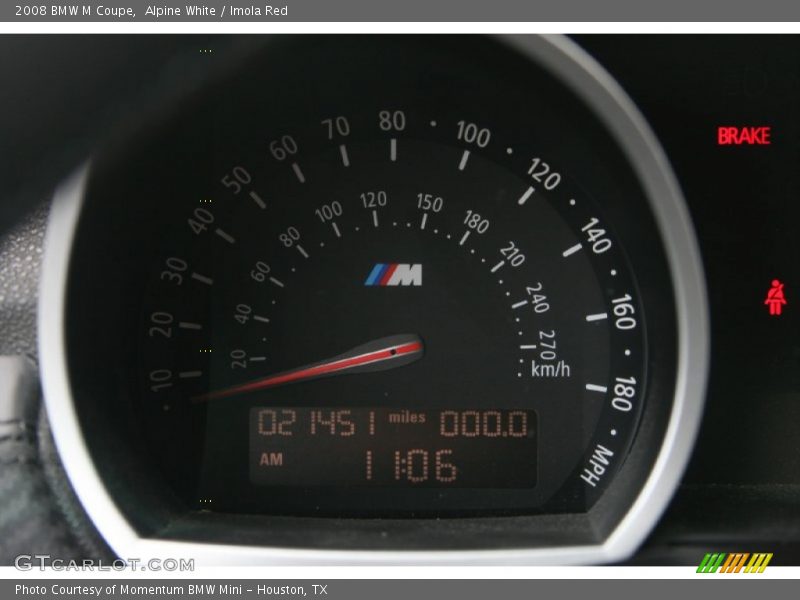 Alpine White / Imola Red 2008 BMW M Coupe