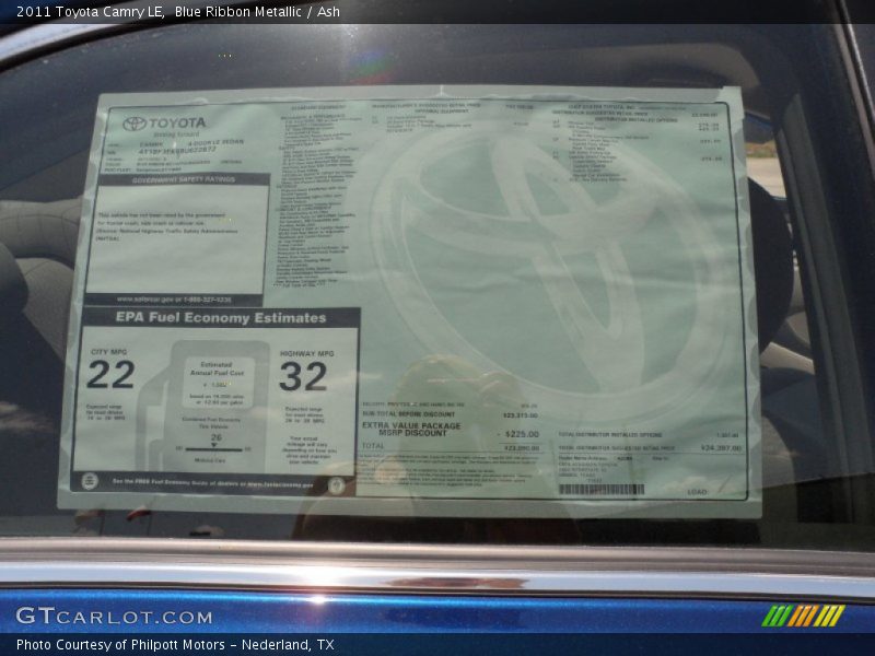 Blue Ribbon Metallic / Ash 2011 Toyota Camry LE