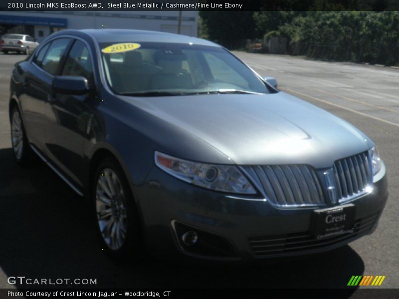 Steel Blue Metallic / Cashmere/Fine Line Ebony 2010 Lincoln MKS EcoBoost AWD