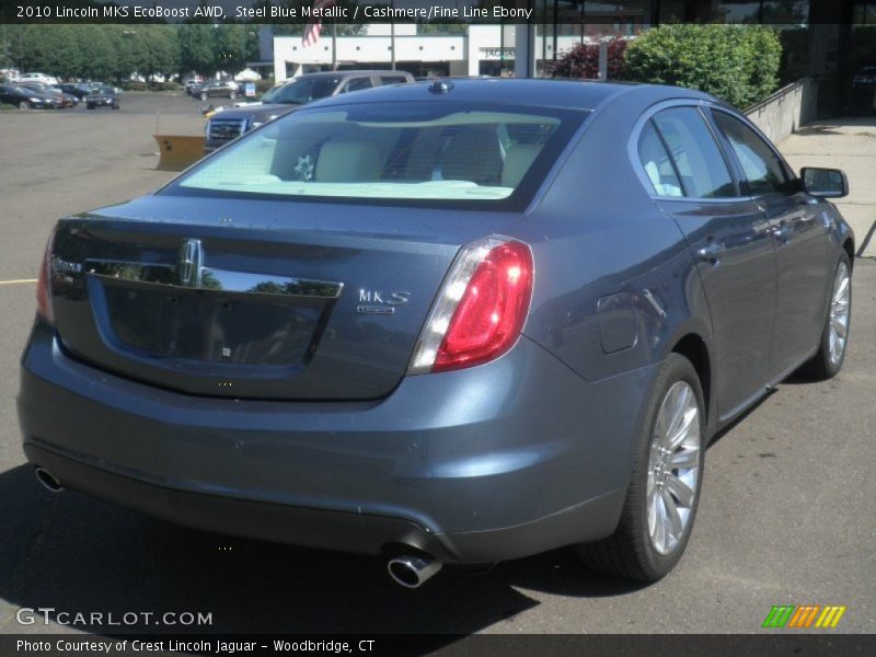 Steel Blue Metallic / Cashmere/Fine Line Ebony 2010 Lincoln MKS EcoBoost AWD