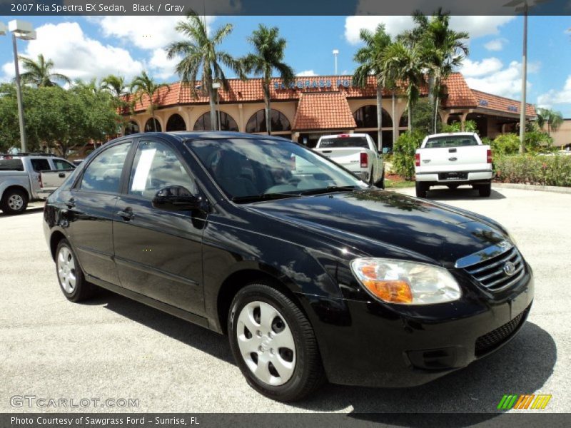 Black / Gray 2007 Kia Spectra EX Sedan