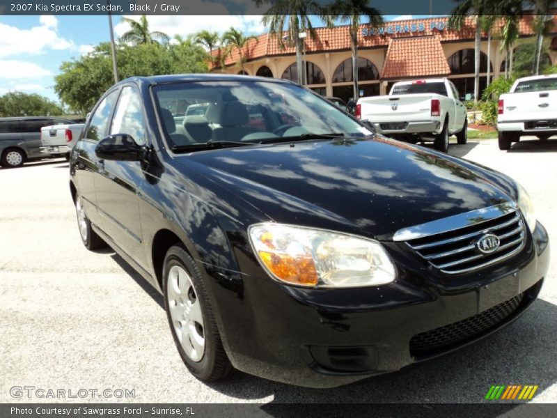 Black / Gray 2007 Kia Spectra EX Sedan