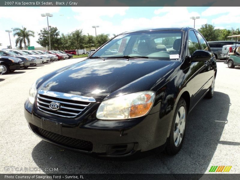 Black / Gray 2007 Kia Spectra EX Sedan