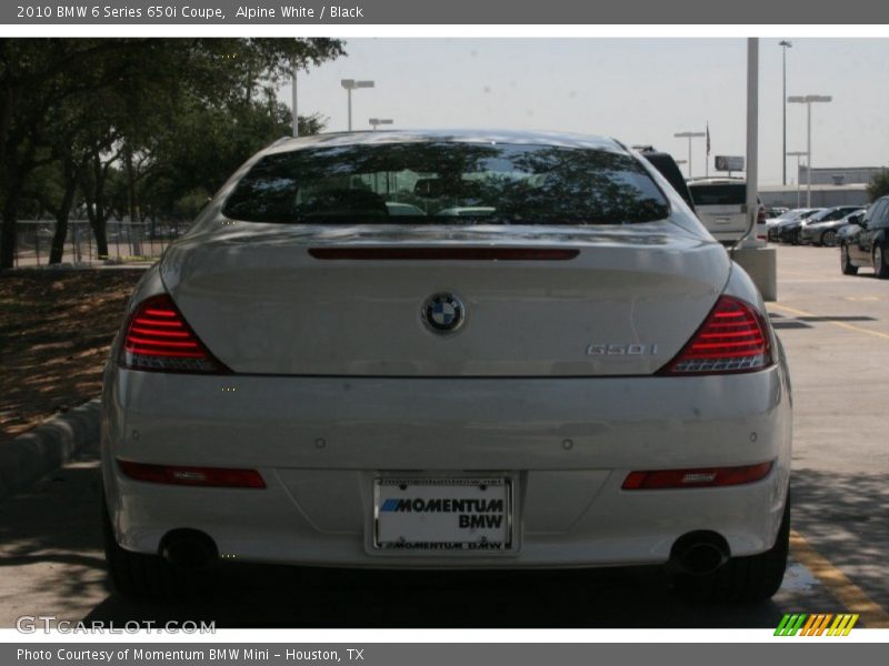 Alpine White / Black 2010 BMW 6 Series 650i Coupe