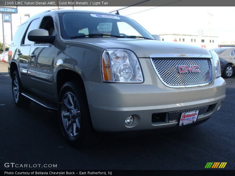 Gold Mist Metallic / Light Tan 2008 GMC Yukon Denali AWD