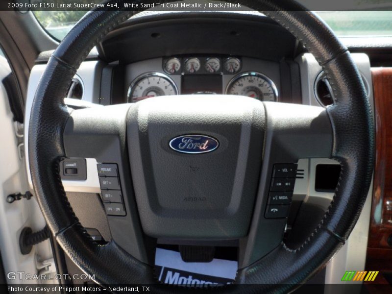 White Sand Tri Coat Metallic / Black/Black 2009 Ford F150 Lariat SuperCrew 4x4