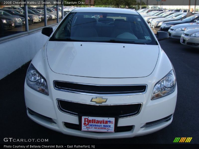 White / Titanium Gray 2008 Chevrolet Malibu LS Sedan
