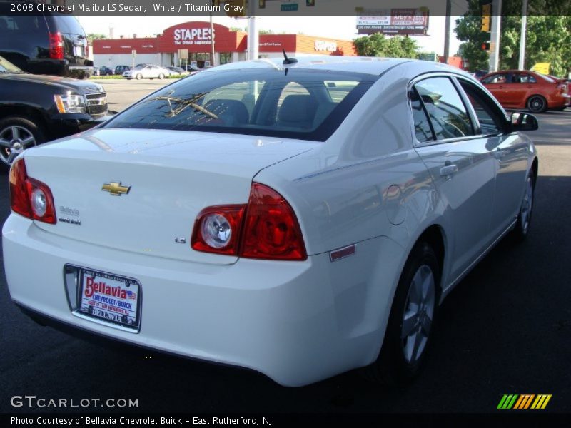 White / Titanium Gray 2008 Chevrolet Malibu LS Sedan