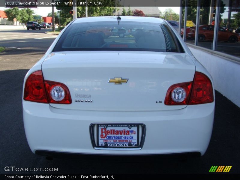 White / Titanium Gray 2008 Chevrolet Malibu LS Sedan