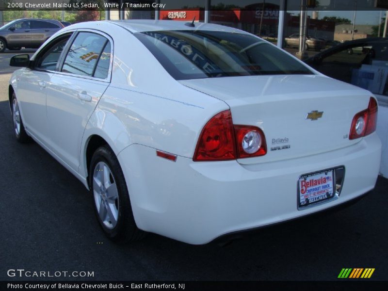 White / Titanium Gray 2008 Chevrolet Malibu LS Sedan