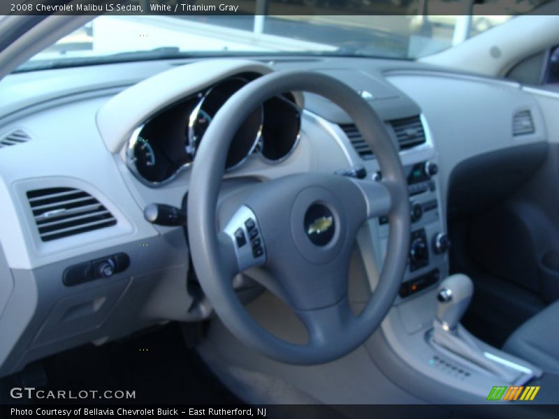 White / Titanium Gray 2008 Chevrolet Malibu LS Sedan