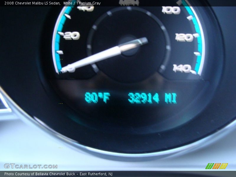 White / Titanium Gray 2008 Chevrolet Malibu LS Sedan