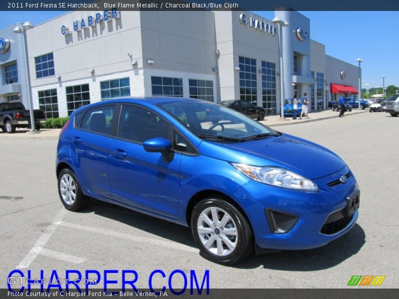 Blue Flame Metallic / Charcoal Black/Blue Cloth 2011 Ford Fiesta SE Hatchback