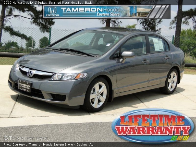 Polished Metal Metallic / Black 2010 Honda Civic LX-S Sedan