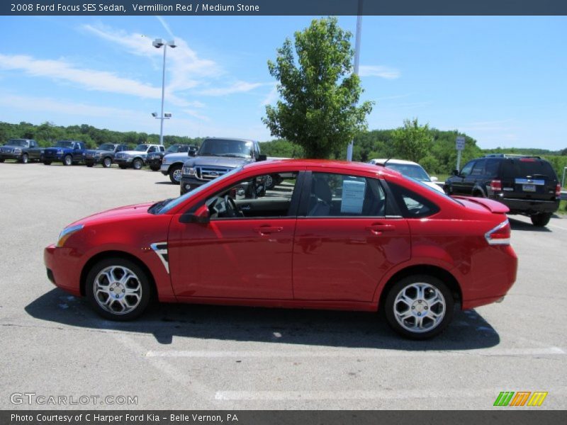 Vermillion Red / Medium Stone 2008 Ford Focus SES Sedan