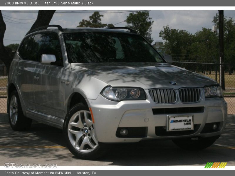 Titanium Silver Metallic / Black 2008 BMW X3 3.0si