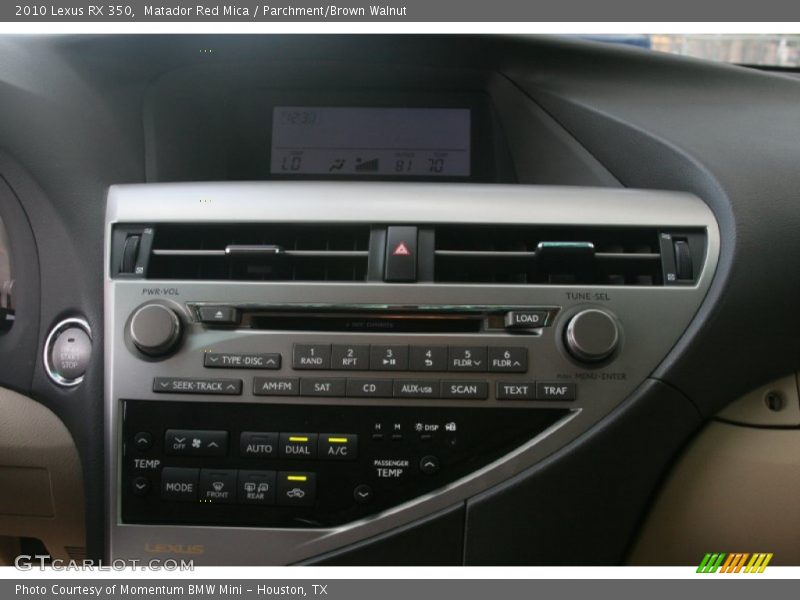 Matador Red Mica / Parchment/Brown Walnut 2010 Lexus RX 350