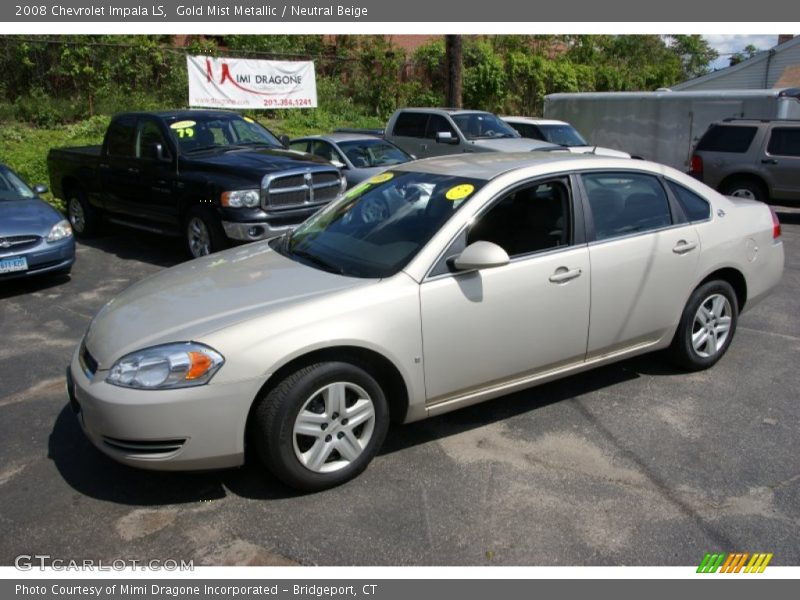 Gold Mist Metallic / Neutral Beige 2008 Chevrolet Impala LS