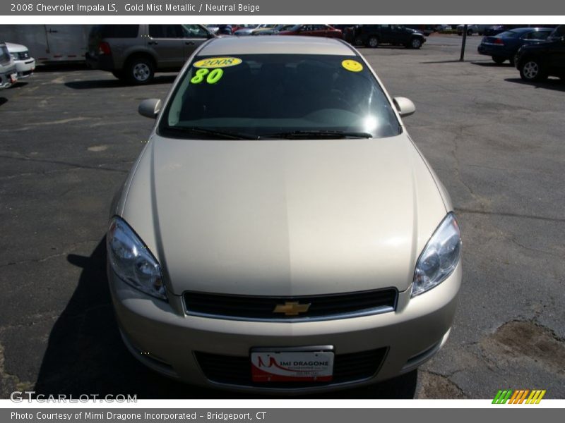Gold Mist Metallic / Neutral Beige 2008 Chevrolet Impala LS