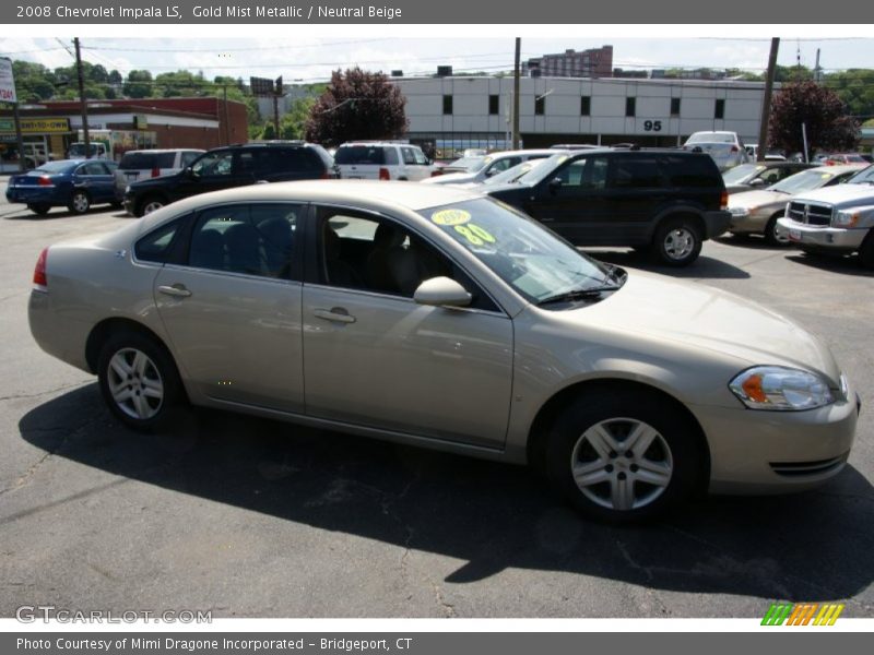 Gold Mist Metallic / Neutral Beige 2008 Chevrolet Impala LS