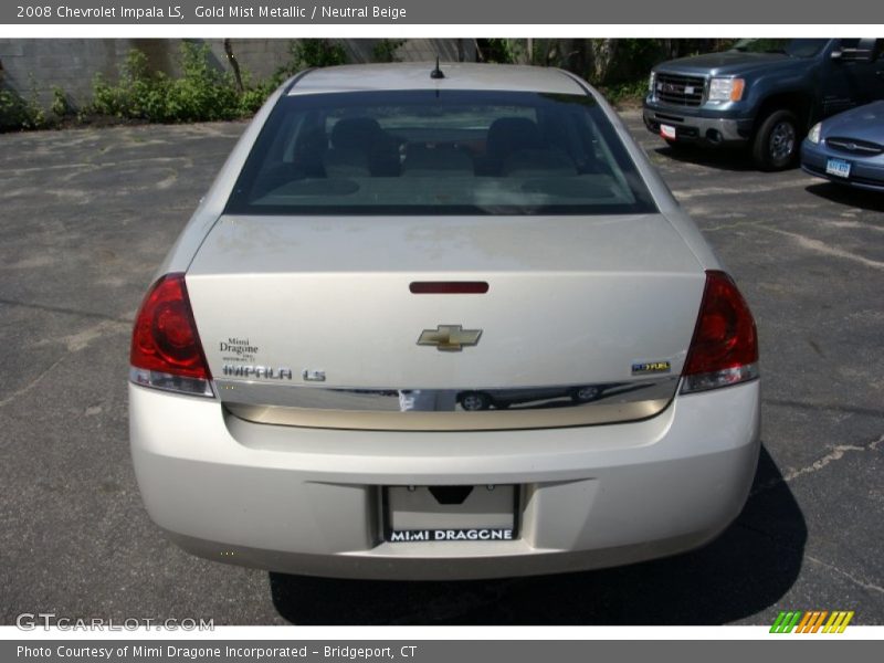 Gold Mist Metallic / Neutral Beige 2008 Chevrolet Impala LS