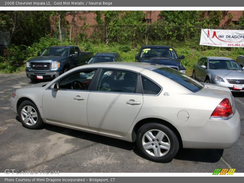 Gold Mist Metallic / Neutral Beige 2008 Chevrolet Impala LS