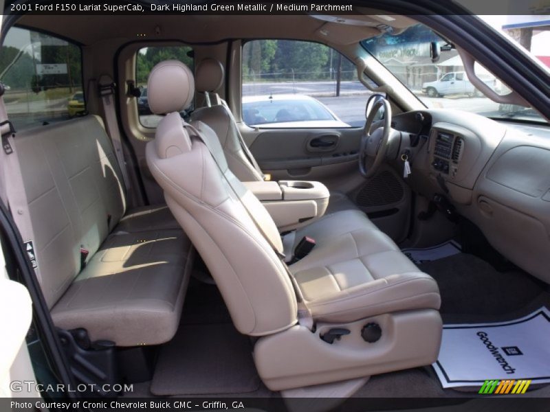 Dark Highland Green Metallic / Medium Parchment 2001 Ford F150 Lariat SuperCab