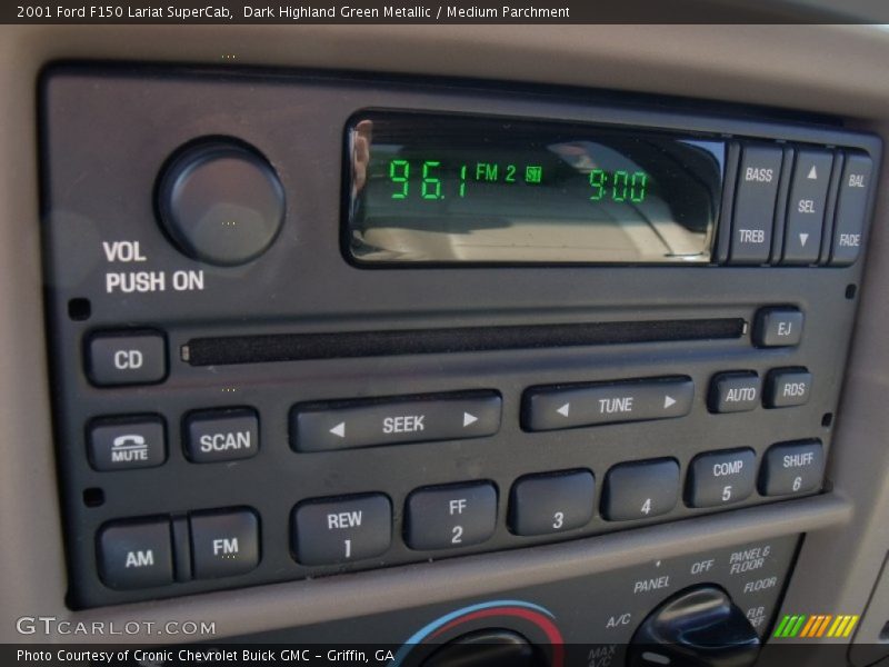 Dark Highland Green Metallic / Medium Parchment 2001 Ford F150 Lariat SuperCab