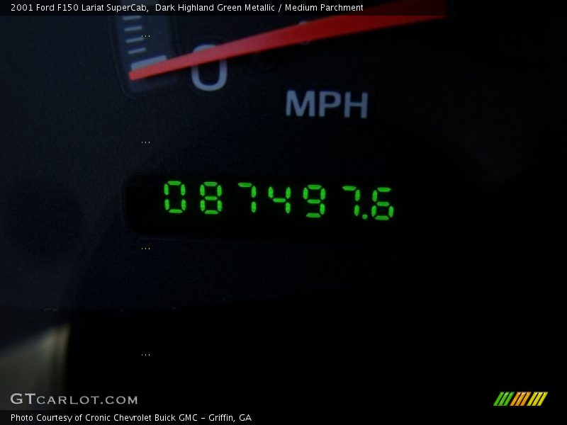 Dark Highland Green Metallic / Medium Parchment 2001 Ford F150 Lariat SuperCab