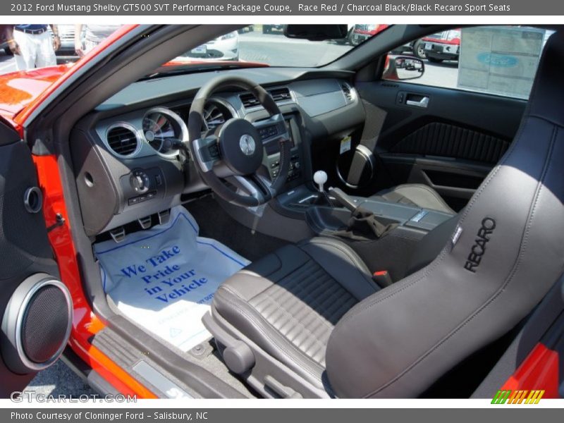  2012 Mustang Shelby GT500 SVT Performance Package Coupe Charcoal Black/Black Recaro Sport Seats Interior